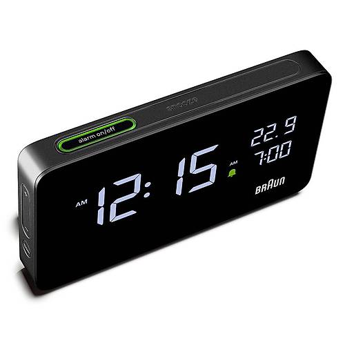 BRAUN BC20BEU S�YAH D�J�TAL ALARMLI MASA SAATi