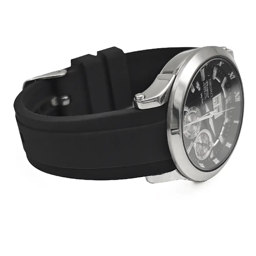 Seiko Premier Uyumlu Kavisli Ba�l�k Siyah 20mm Silikon Kordon