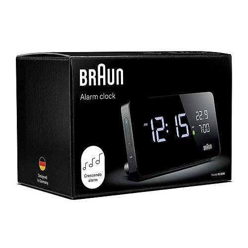 BRAUN BC20BEU S�YAH D�J�TAL ALARMLI MASA SAATi