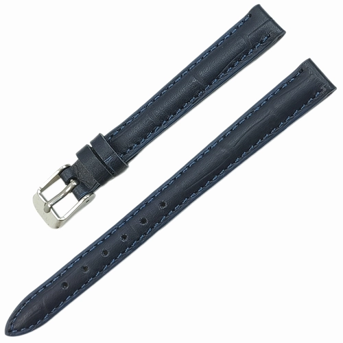 Saat Kordonu Hakiki Deri Yerli �retim 12mm Lacivert Kroko Desen