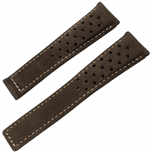 Hakiki Nubuk Deri Tag Heuer Uyumlu Saat Kay��� 22x18mm Kahverengi