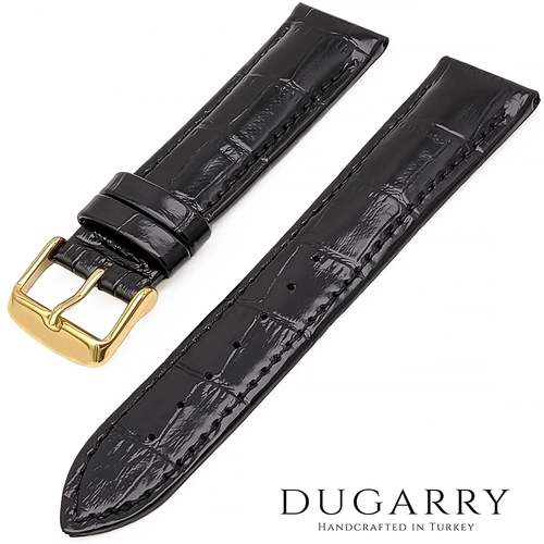 Dugarry Elegance Noire Siyah Kroko Deri Saat Kay��� 22mm