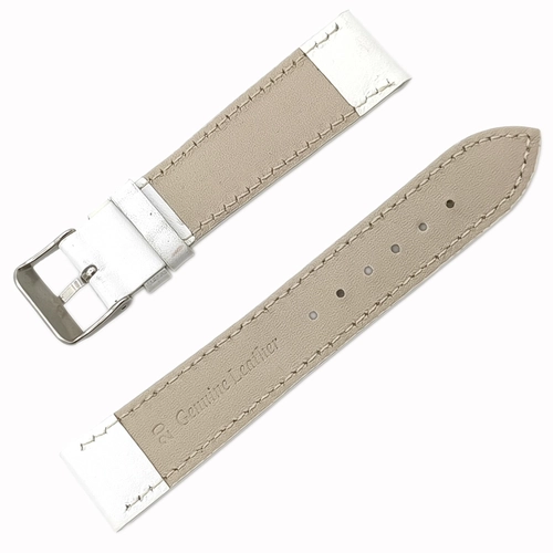 Saat Kordonu Hakiki Deri Yerli �retim 20mm Beyaz Desensiz