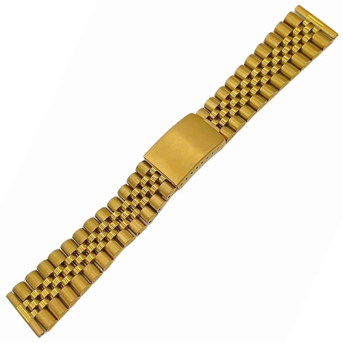 Solid Dolgu elik Mat/Parlak Saat Kordonu A Kalite 20-22-24mm Jubilee Model Altn Rengi