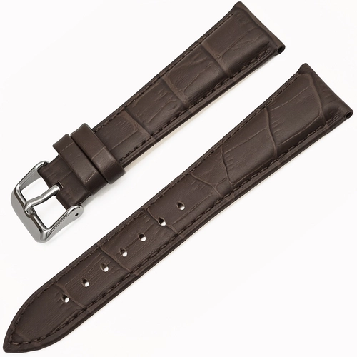 Golf Hakiki Deri Saat Kay��� 22x18mm Koyu Kahverengi Kroko