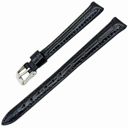 Saat Kordonu Hakiki Deri Yerli retim 12mm Kroko Desen Siyah