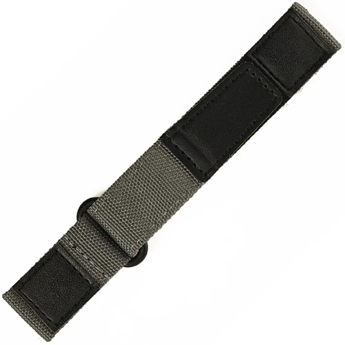 20mm / 22mm Ak�ll� Pimli Taktik Velcro Kanvas Saat Kordonu � Deri Detayl� C�rtl� Spor Kay��