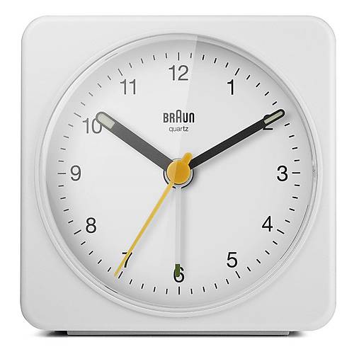 BRAUN BC03W BEYAZ KLAS�K SEYAHAT ANALOG ALARMLI MASA SAAT�