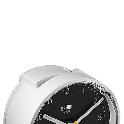 BRAUN BC01WB BEYAZ-S�YAH KLASiK ANALOG ALARMLI MASA SAAT�