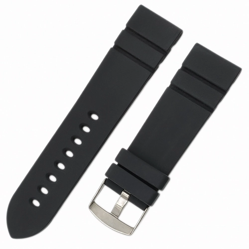 Rubber Silikon A Kalite Saat Kay��� Siyah 24mm ZR24M-2SY