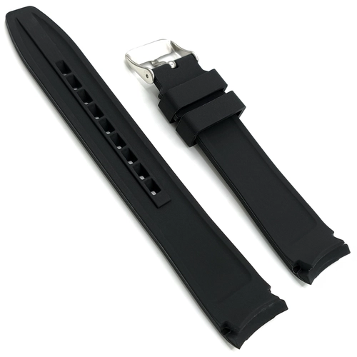 Kavisli Balk Siyah 20mm Rubber Silikon Saat Kordonu