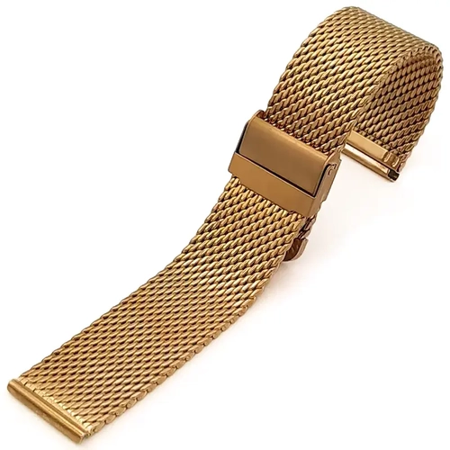 Saat Kordonu A Kalite Hasır Örgü Çelik - Altın Rengi (Gold) 14-16-18-20-22-24-26mm