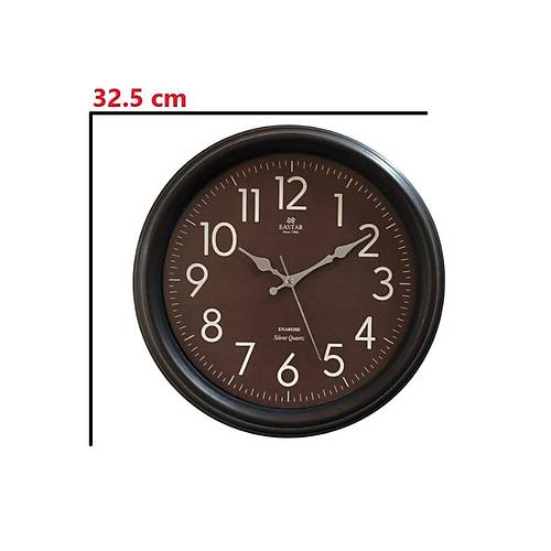 Eastar E3334 Sessiz Akar Saniyeli Modern Mocha Duvar Saati