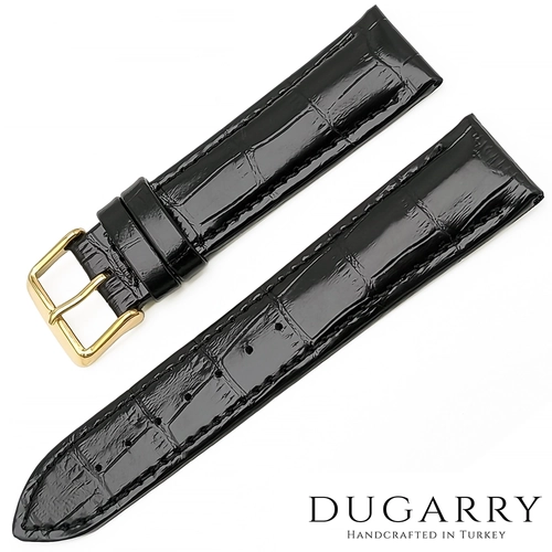 Dugarry Elegance Noire Siyah Kroko Deri Saat Kay��� 22mm
