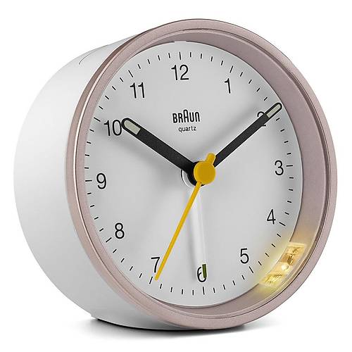 BRAUN BC12PW PEMBE-BEYAZ KLAS�K ANALOG ALARMLI MASA SAAT�