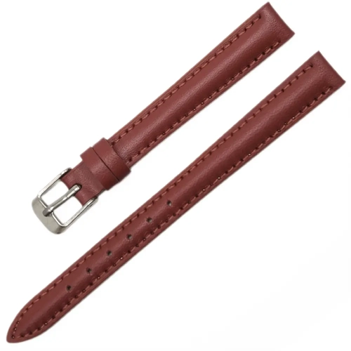 Saat Kordonu Hakiki Deri Yerli �retim 12mm K�rm�z� Desensiz