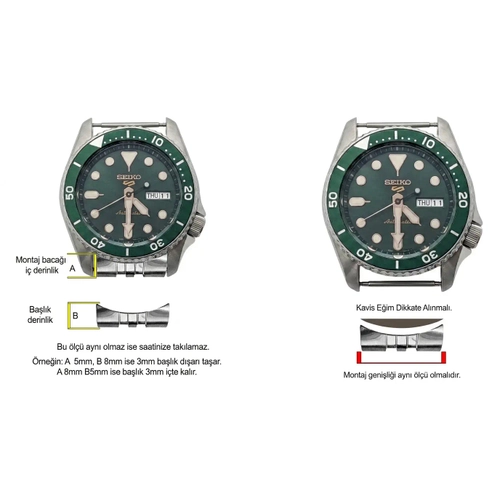 Universal 22mm Kavisli Jubilee Solid �elik Saat Kordonu