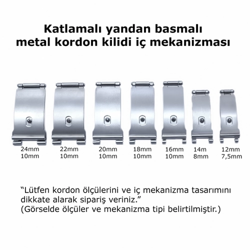 Paslanmaz �elik Yandan Basmal� Katlamal� Kordon Klipsi �� Mekanizmas�
