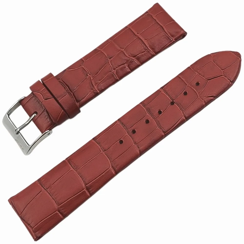 RC Hector Hakiki Deri A Kalite Saat Kordonu 22mm Kroko Desen K�rm�z�