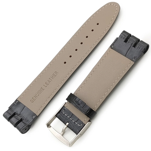 Swatch Irony Chronograph Uyumlu Deri Saat Kordonu 24mm Siyah