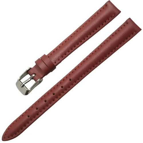 Saat Kordonu Hakiki Deri Yerli �retim 12mm K�rm�z� Desensiz