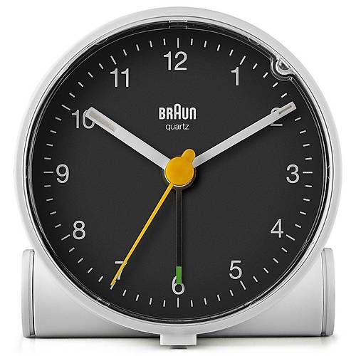 BRAUN BC01WB BEYAZ-SYAH KLASiK ANALOG ALARMLI MASA SAAT