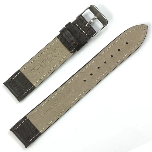 Saat Kordonu Hakiki Deri Yerli retim 18mm Koyu Kahverengi Kroko Desen