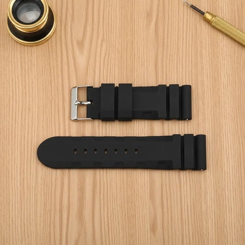 Panerai Tarz� A Kalite Siyah Rubber Silikon Saat Kay��� | 22-24-26mm