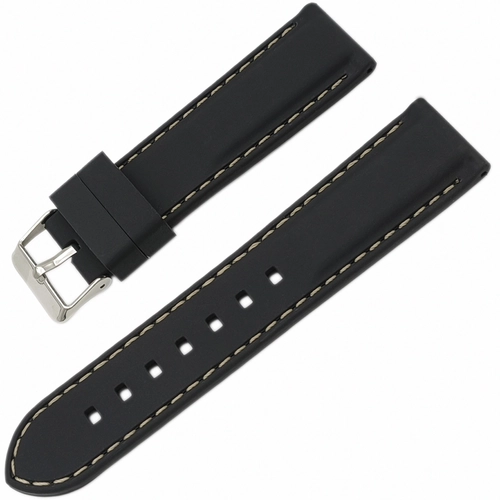 Rubber Silikon A Kalite Saat Kay Siyah 20-22mm 5 Diki Rengi Seenek