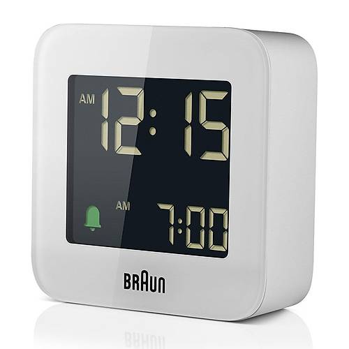 BRAUN BC08W BEYAZ KLAS�K SEYAHAT D�J�TAL ALARMLI MASA SAAT�