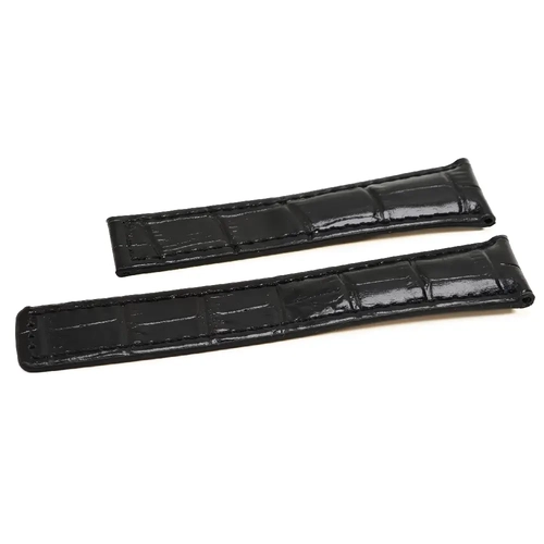 Tag Heuer Uyumlu Siyah Parlak Kroko Hakiki Deri Saat Kordonu 24x20mm