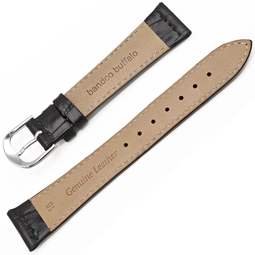 Bandco Buffalo Hakiki Deri Saat Kordonu 18x14mm Siyah Ba�a Desen