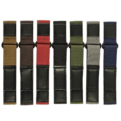 20mm / 22mm Ak�ll� Pimli Taktik Velcro Kanvas Saat Kordonu � Deri Detayl� C�rtl� Spor Kay��