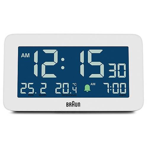 BRAUN BC10W BEYAZ D�J�TAL ALARMLI MASA SAAT�