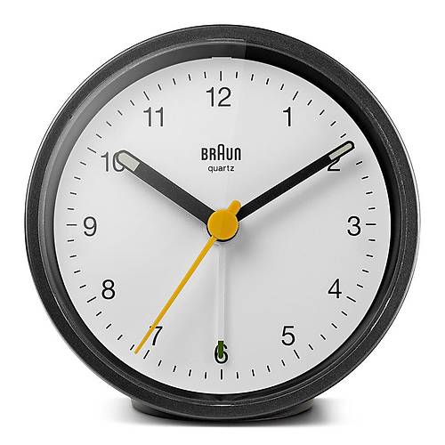 BRAUN BC12BW SYAH-BEYAZ KLASK ANALOG ALARMLI MASA SAAT