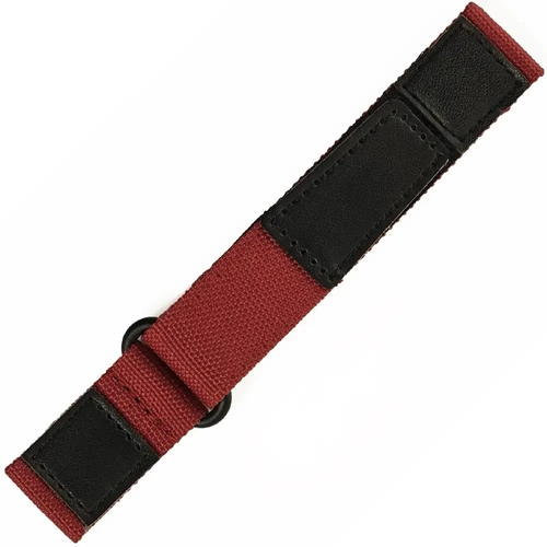 20mm / 22mm Ak�ll� Pimli Taktik Velcro Kanvas Saat Kordonu � Deri Detayl� C�rtl� Spor Kay��