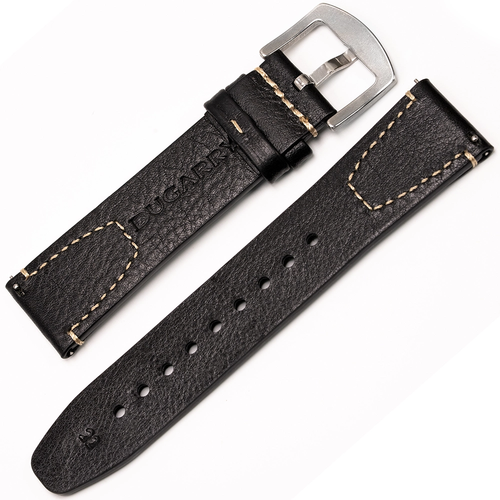 Dugarry Artisan Hakiki Deri Saat Kordonu (Siyah, Bej Diki�li, 20-22-24mm)
