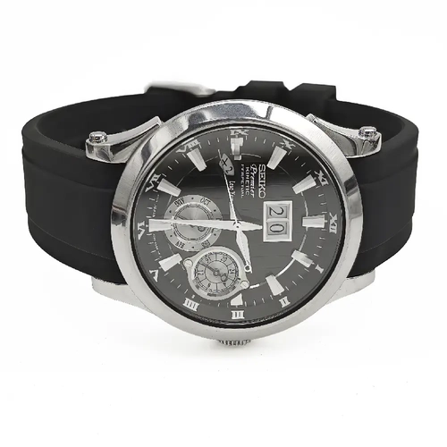 Seiko Premier Uyumlu Kavisli Ba�l�k Siyah 20mm Silikon Kordon