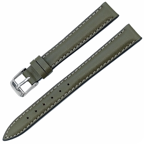 Saat Kordonu Hakiki Deri Yerli retim 14mm Yeil Desensiz