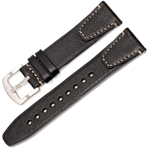 Dugarry Artisan Hakiki Deri Saat Kordonu (Siyah, Bej Diki�li, 20-22-24mm)