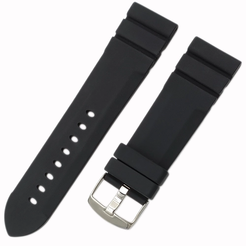 Rubber Silikon A Kalite Saat Kay��� Siyah 24mm ZR24M-2SY