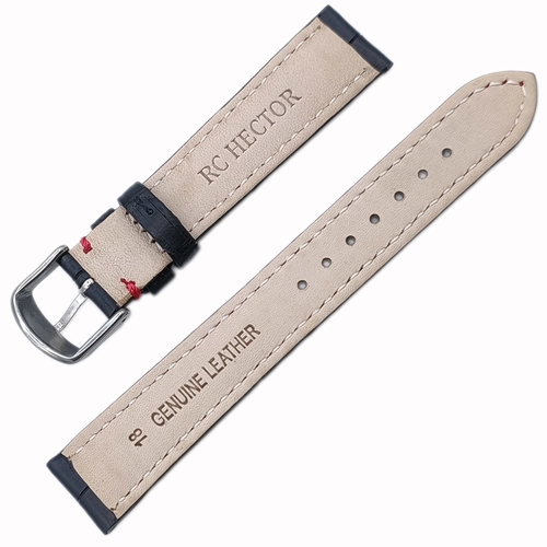 RC Hector Hakiki Deri A Kalite Saat Kordonu 18mm Siyah Kroko Desen