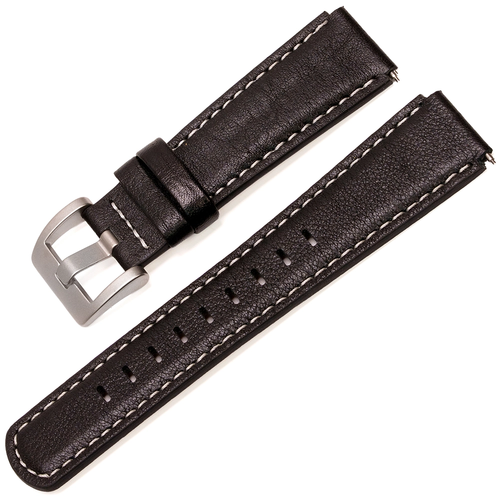 Dugarry Urban Rustic Hakiki Deri Saat Kordonu - Siyah (20mm, Ak�ll� Pimli)