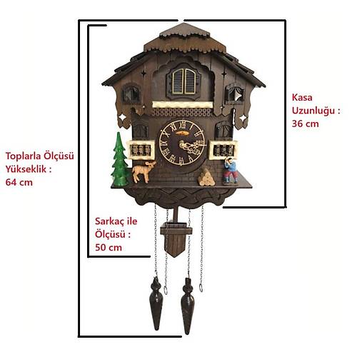 Eastar Y�zde 100 Masif Ah�ap Guguklu Duvar Saati EC2305