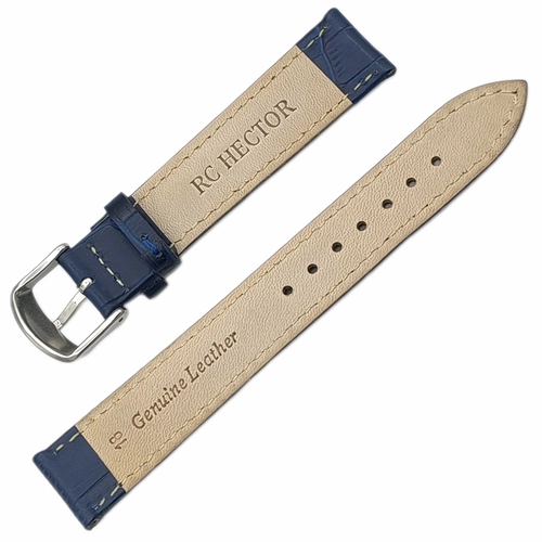 Saat Kordonu Hakiki Deri A Kalite 18mm RC Hector Lacivert Kroko Desen