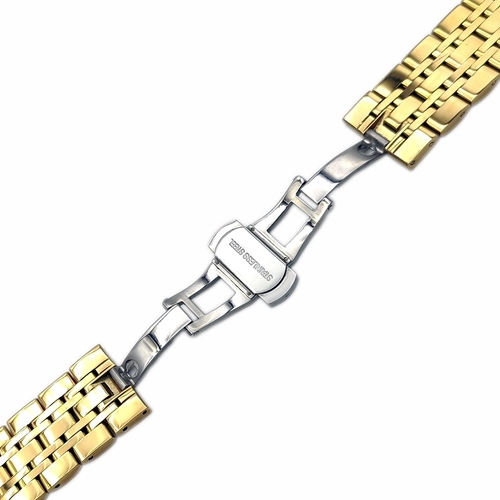 Dolgu Solid �elik Alt�n Rengi Saat Kordonu | K�nye Modeli | 18-20-22mm