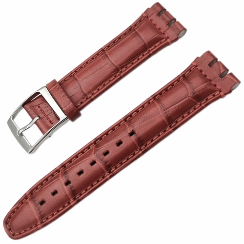 Bandco Swatch Uyumlu 19mm Hakiki Deri Saat Kordonu K�rm�z�