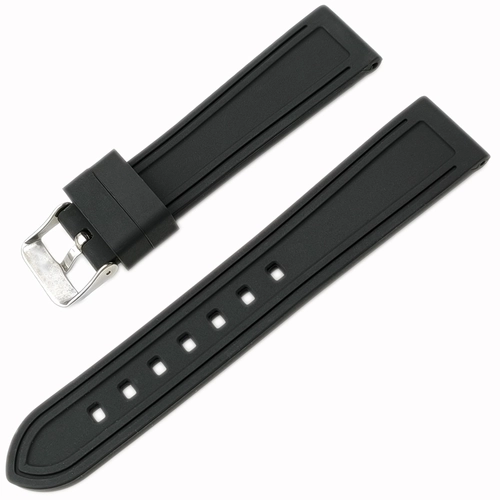 Siyah Silikon-Rubber Saat Kay  20-22mm Montaj Genilii
