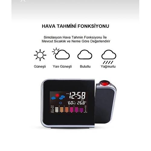 Enarose LED Dijital Alarml Masa Saati E581901