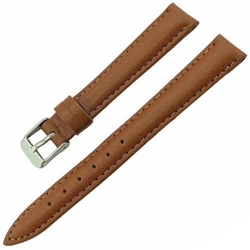 Saat Kordonu Hakiki Deri Yerli �retim 14mm Uzun Taba Desensiz